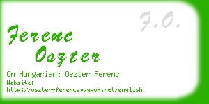 ferenc oszter business card